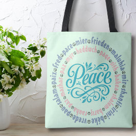 Vrede in elke taal tote bag