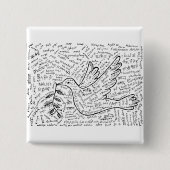 Vrede in elke taal vierkante button 5,1 cm (Voorkant)