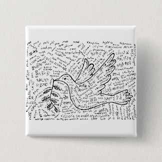 Vrede in elke taal vierkante button 5,1 cm