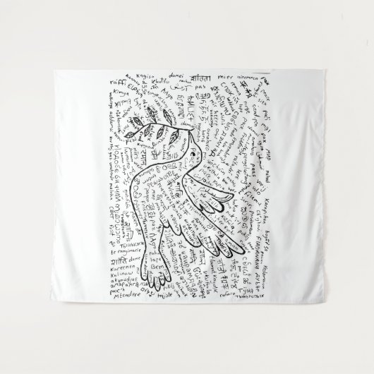 Vrede in elke taal wandkleed (Voorkant (horizontaal))