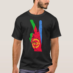 Vrede in Eritrea Eritrese vlag in handvuurzee T-shirt