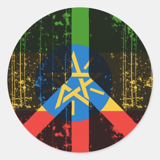 Vrede in Ethiopië Ronde Sticker (Voorkant)