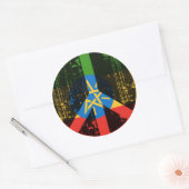 Vrede in Ethiopië Ronde Sticker (Envelop)