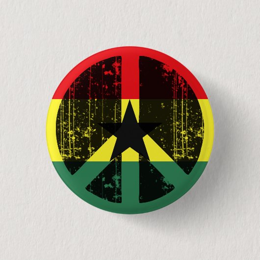 Vrede in Ghana Ronde Button 3,2 Cm (Voorkant)