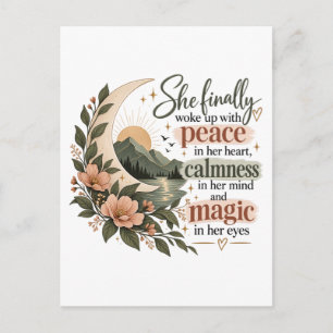 Vrede In Haar Hart Magie In Haar Ogen Boho Bloemen Briefkaart