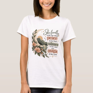 Vrede In Haar Hart Magie In Haar Ogen Boho Bloemmo T-shirt
