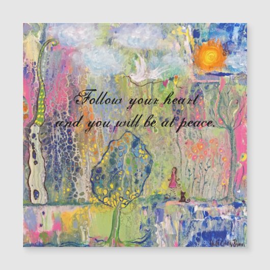 Vrede in haar sol Whimsical Art Magnetic Card (Voorkant)