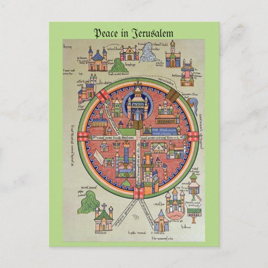 Vrede in het briefkaart Jeruzalem (Voorkant)