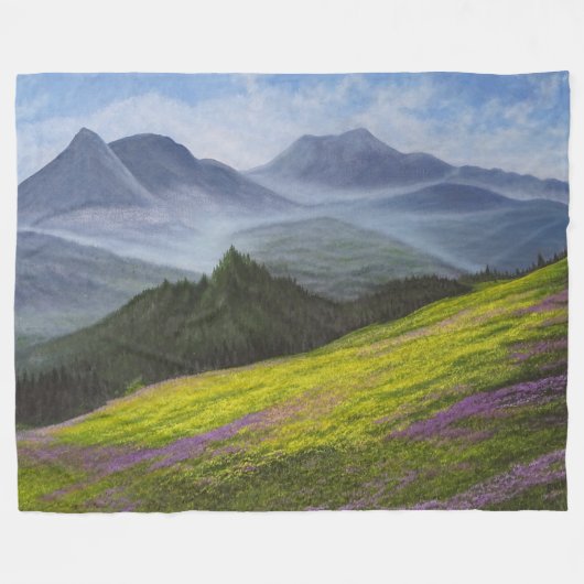 "Vrede in het dal" Fleece Deken (Voorkant (Horizontaal))