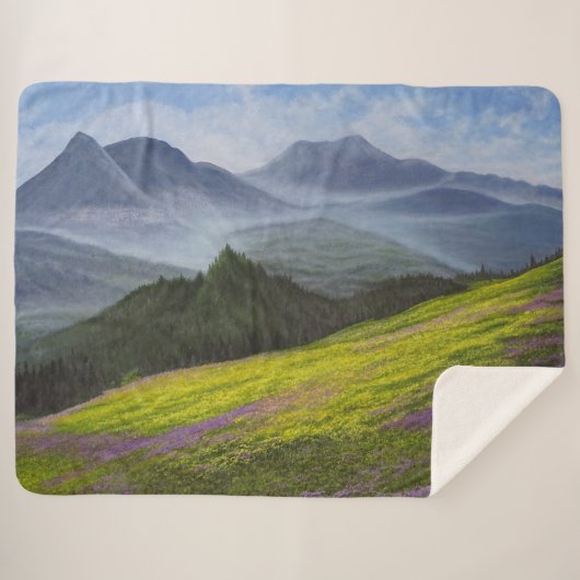 "Vrede in het dal" Sherpa Deken (Voorkant (horizontaal))