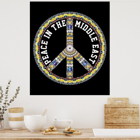 VREDE IN HET MIDDEN-OOSTEN - GEOMETRISCHE VLINDER POSTER (Keuken)