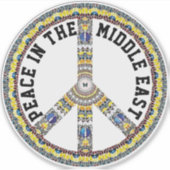 VREDE IN HET MIDDEN-OOSTEN - GEOMETRISCHE VLINDER STICKER (Voorkant)