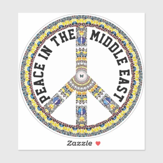 VREDE IN HET MIDDEN-OOSTEN - GEOMETRISCHE VLINDER STICKER (Vel)