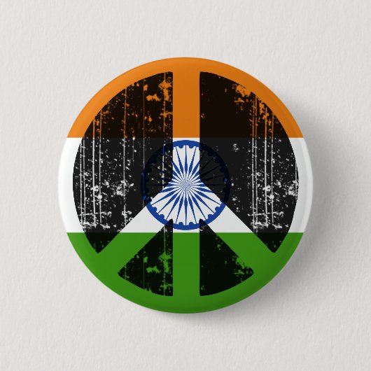Vrede in India Ronde Button 5,7 Cm (Voorkant)