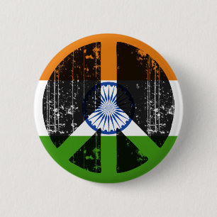 Vrede in India Ronde Button 5,7 Cm