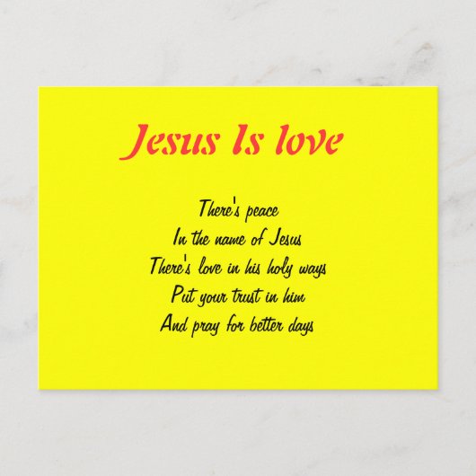 Vrede in Jezus briefkaarten (Voorkant)