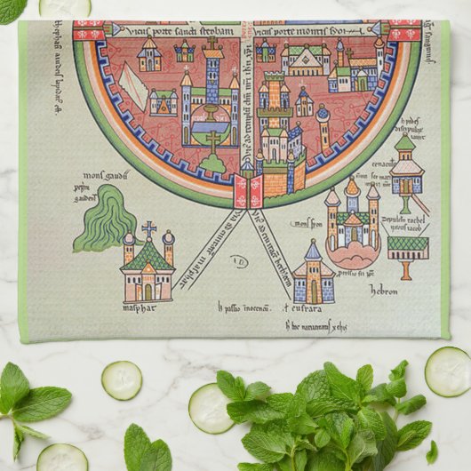 Vrede in keukenhanddoek Jeruzalem (Gevouwen)