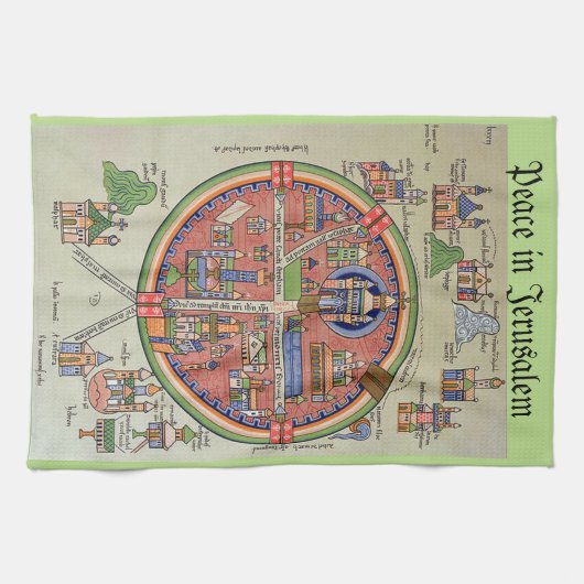 Vrede in keukenhanddoek Jeruzalem (Horizontaal)