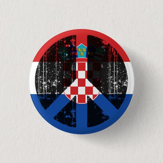 vrede in Kroatië Ronde Button 3,2 Cm (Voorkant)