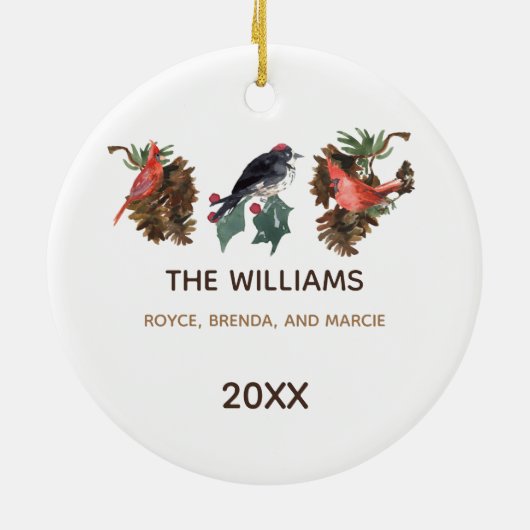 Vrede in Natuur Kerst Gepersonaliseerd Ornament (Achterkant)