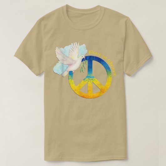 Vrede in Oekraïne Dove Ukraine Flag suppo T-shirt (Design voorkant)