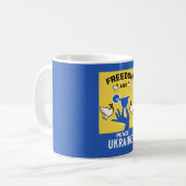 vrede in oekraïne - liefde en steun koffiemok (Voorkant links)
