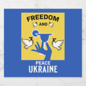 vrede in oekraïne - liefde en steun sparkling wijnetiket (Enkel label)