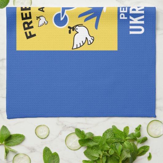 vrede in oekraïne - liefde en steun theedoek (Gevouwen)