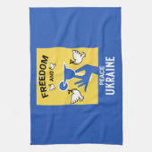 vrede in oekraïne - liefde en steun theedoek (Verticaal)