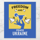 vrede in oekraïne - liefde en steun wijn etiket (Enkel label)