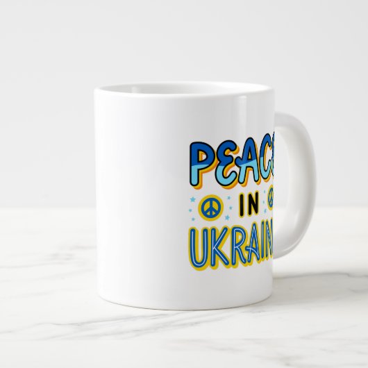 Vrede in Oekraïne Specialty Jumbo Mok (Voorkant rechts)