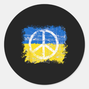 Vrede in Oekraïne Vlag Crest Oekraïne Shirt Vrede Ronde Sticker