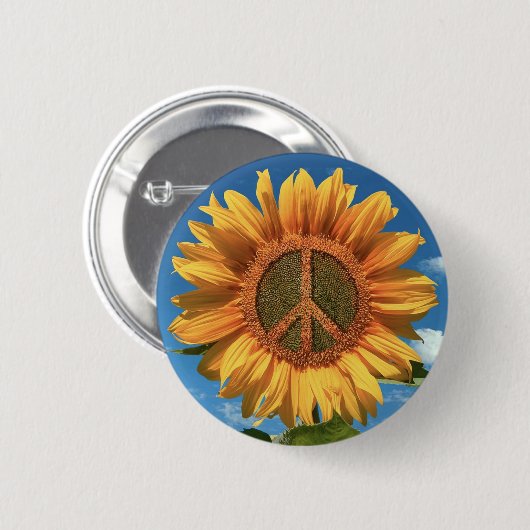 Vrede in Oekraïne - Zonnebloem - Button (Voorkant /achterkant)