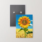 Vrede in Oekraïne - Zonnebloem - Button (Voorkant / Achterkant)