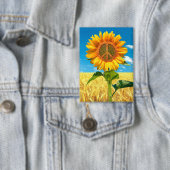 Vrede in Oekraïne - Zonnebloem - Button (Insitu)