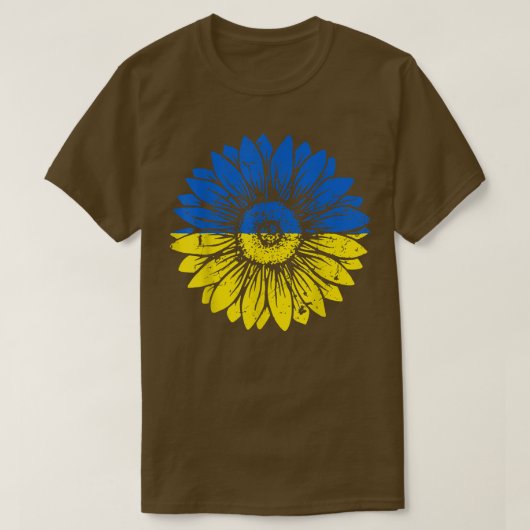 vrede in oekraïne - zonnebloem - vervormd groen en t-shirt (Design voorkant)