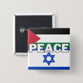 Vrede in Palestina Israël Vierkante Button 5,1 Cm (Voorkant /achterkant)