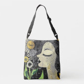 Vrede in Sereniteit Abstracte Tote Crossbody Tas (Achterkant)