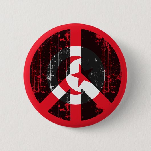Vrede in Tunesië Ronde Button 5,7 Cm (Voorkant)