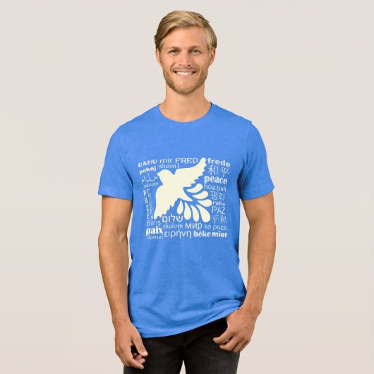 VREDE in veel talen shirten en jassen Tri-Blend Shirt (Voorkant volledig)