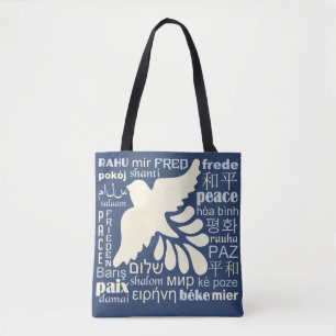 VREDE in veel talenzakken Tote Bag