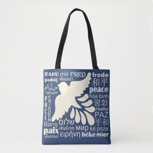 VREDE in veel talenzakken Tote Bag (Voorkant)