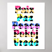 Vrede in vele talen Heldere kleuren Poster (Voorkant)