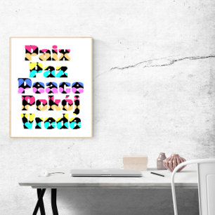 Vrede in vele talen Heldere kleuren Poster