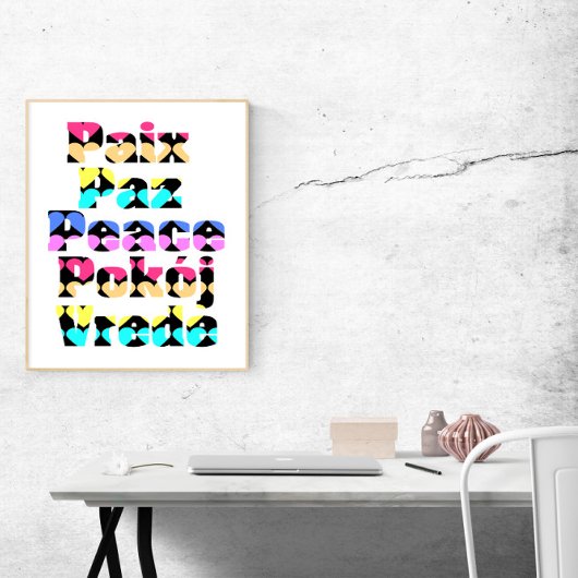 Vrede in vele talen Heldere kleuren Poster