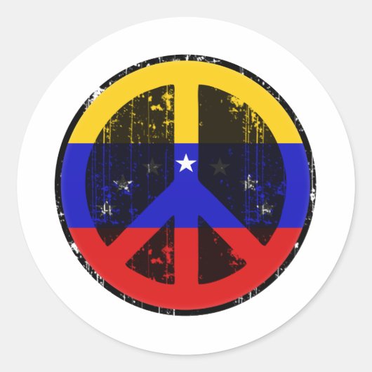 Vrede in Venezuela Ronde Sticker (Voorkant)