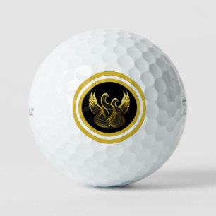 Vrede in vlucht met twee gouden duiven golfballen