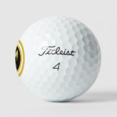 Vrede in vlucht met twee gouden duiven golfballen (Logo)