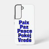 Vrede in vreemde talen Harten Blauw Zwart Samsung Galaxy Hoesje (Achterkant)