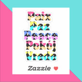 Vrede in vreemde talen, heldere harten sticker